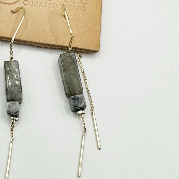 Scout Labradorite Stone Earring Minimalist Jewelry Dangle Drop Casual Classic - Picture 5 of 6